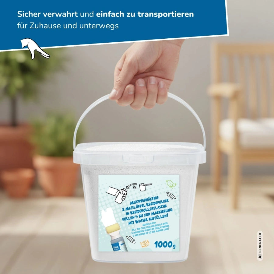alldoro - Kreidepulver im Eimer 1kg weiß