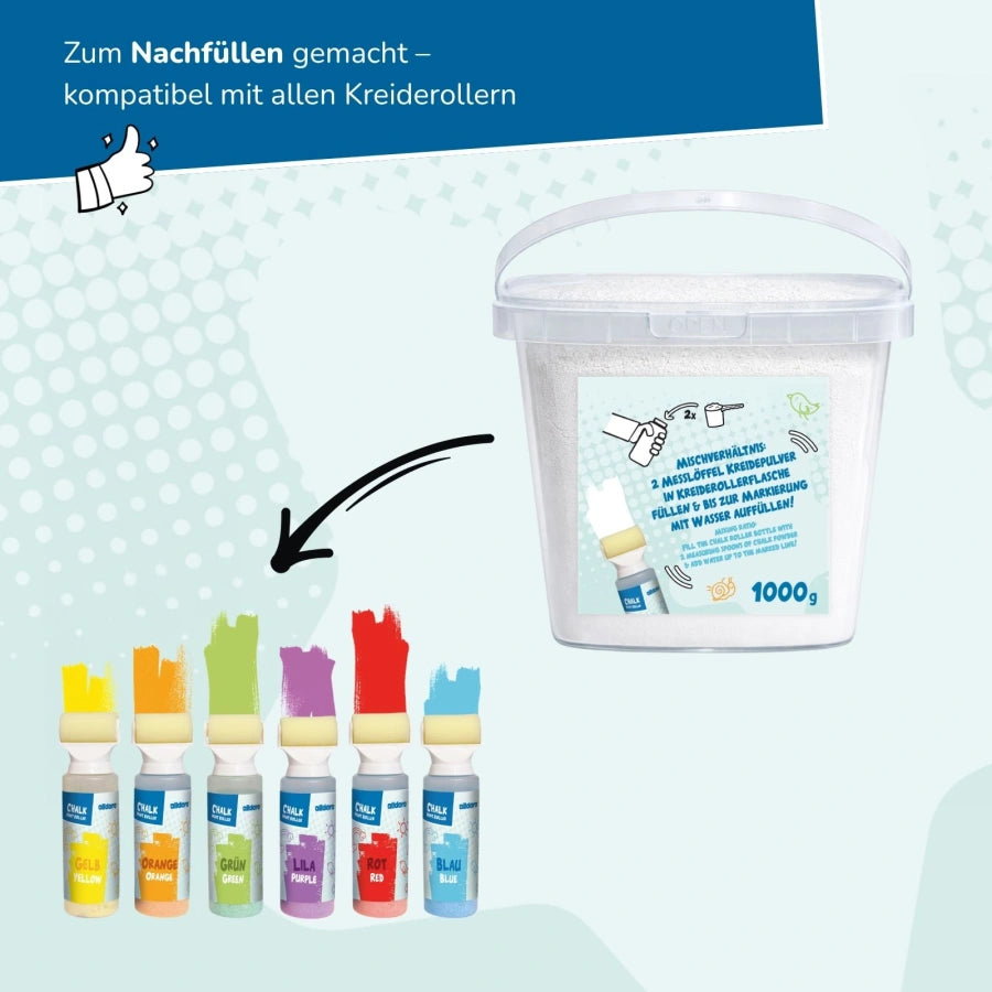 alldoro - Kreidepulver im Eimer 1kg weiß