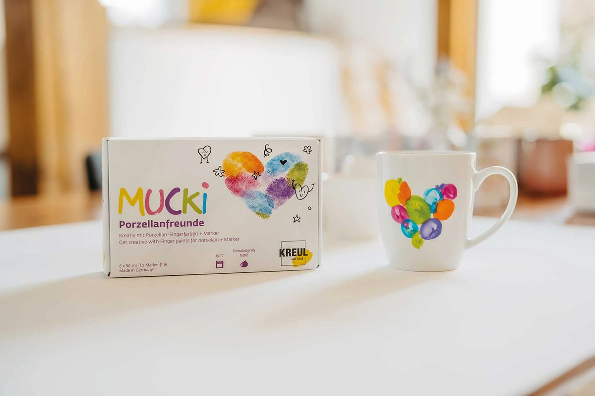 KREUL - MUCKI Porzellanfreunde Set mit Fingerfarben + Marker