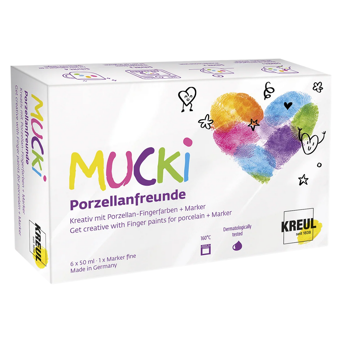 KREUL - MUCKI Porzellanfreunde Set mit Fingerfarben + Marker
