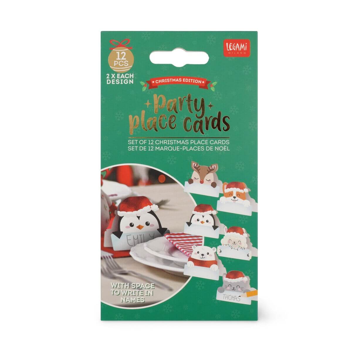 Legami - Weihnachtliche Tischkarten 12er Set