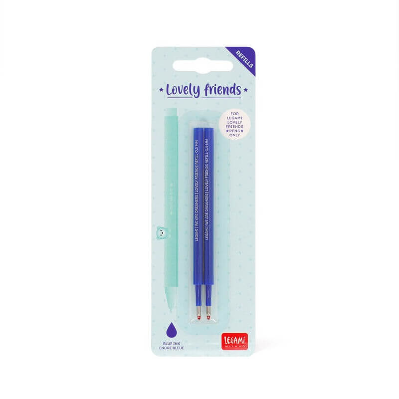 Legami - 2 Ersatzpatronen Blau für Gelstift Lovely Friends