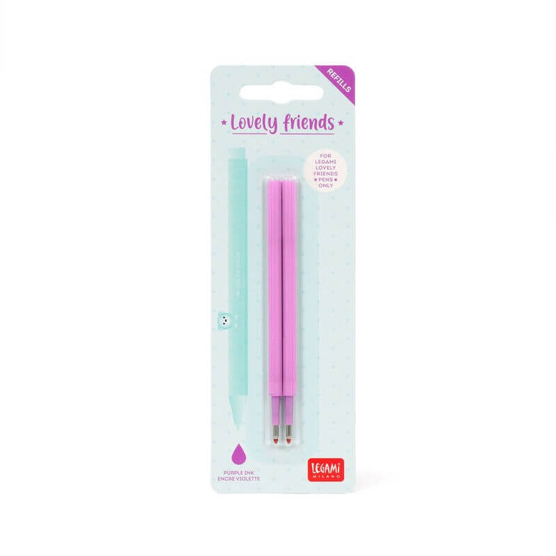 Legami - 2 Ersatzpatronen Lila für Gelstift Lovely Friends