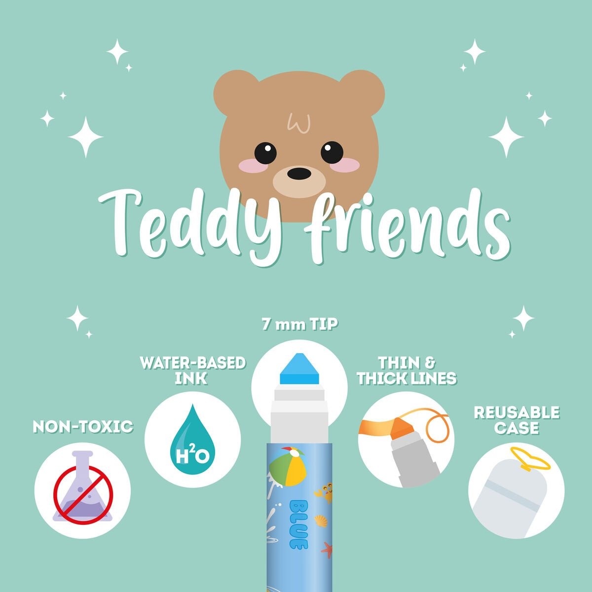 Legami - Filzstifte 12 Stk. Teddy Friends