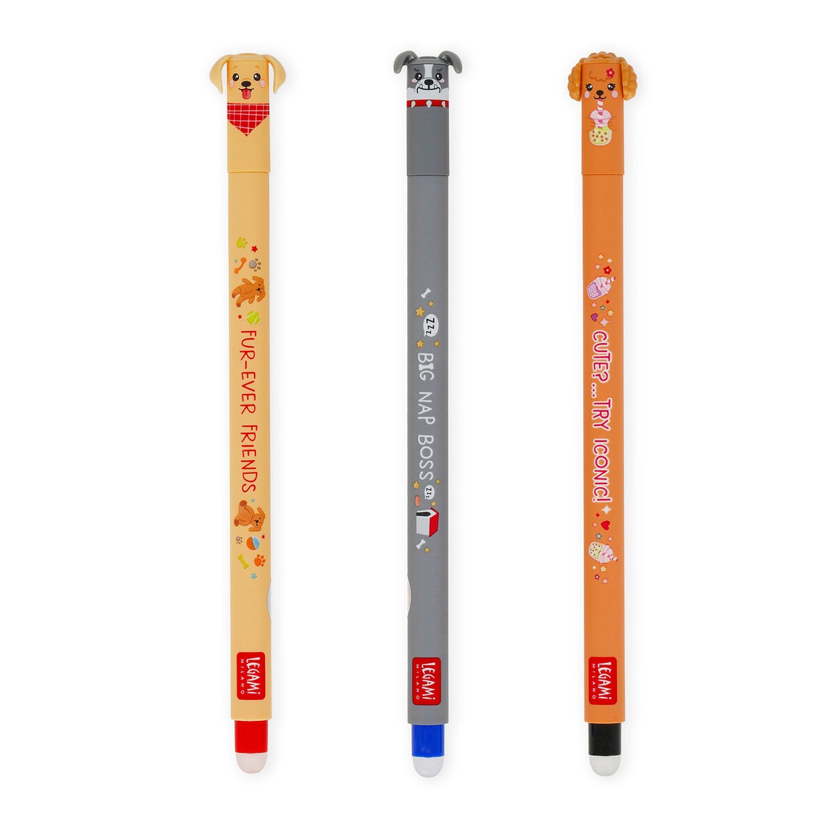 Legami - Löschbarer Gelstift 3er Set Fur-ever Friends