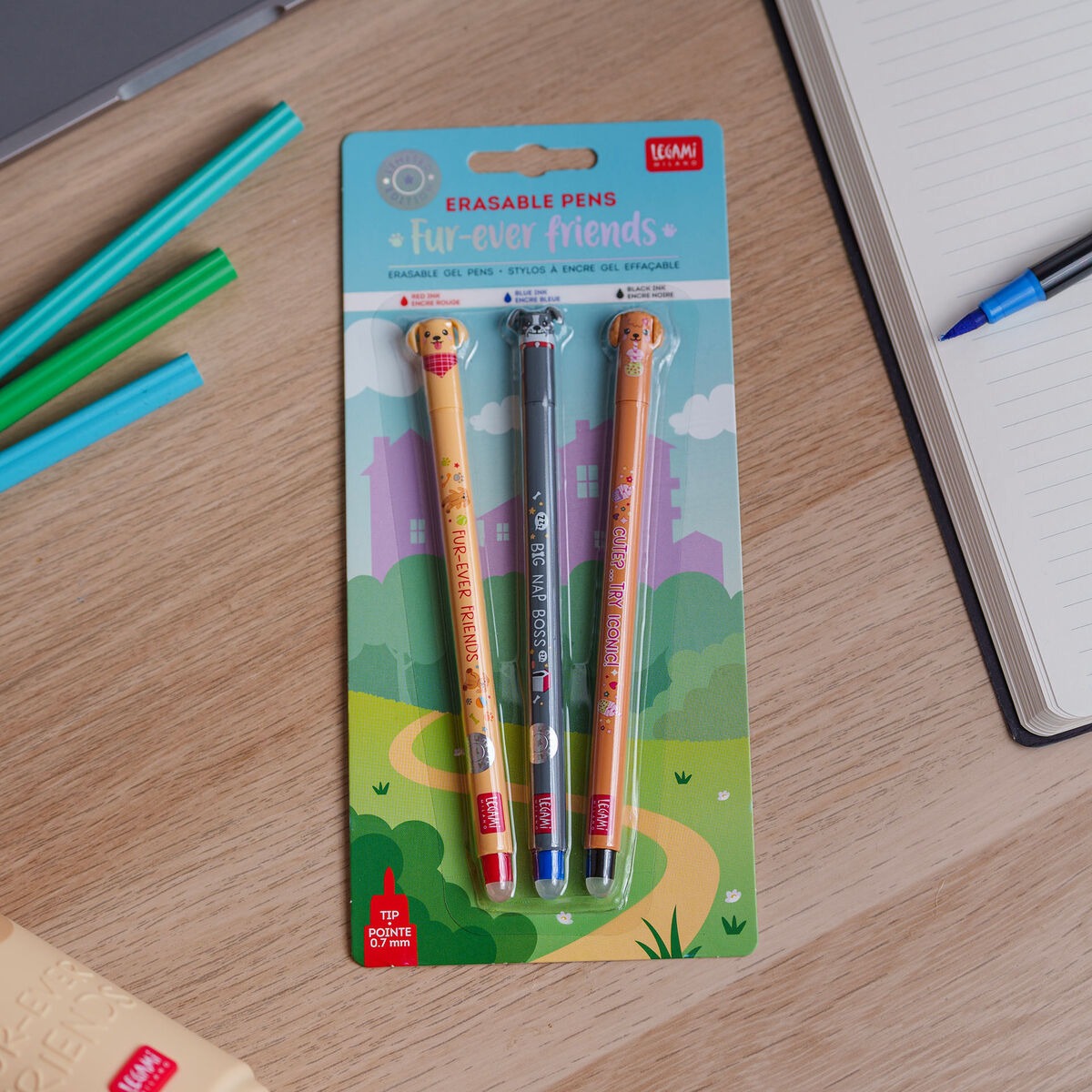 Legami - Löschbarer Gelstift 3er Set Fur-ever Friends