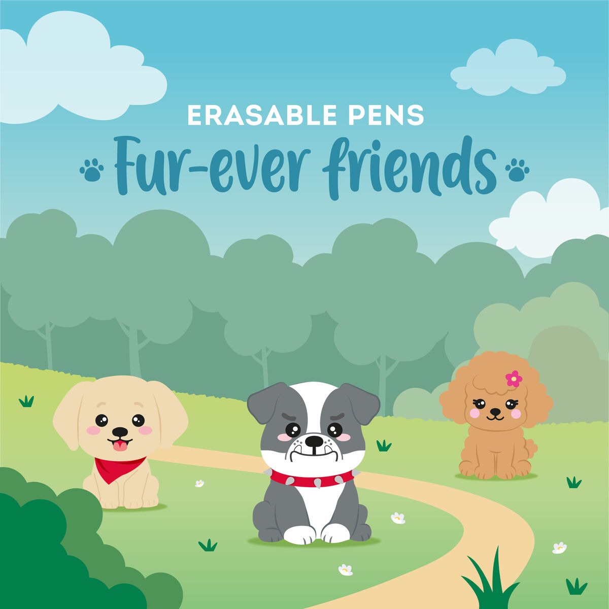 Legami - Löschbarer Gelstift 3er Set Fur-ever Friends