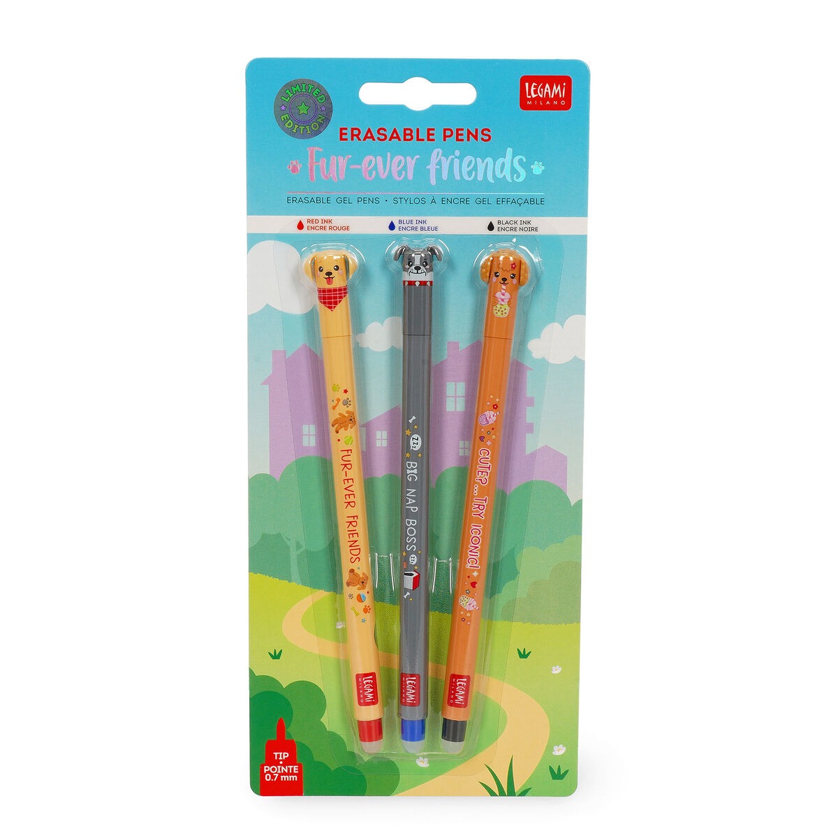 Legami - Löschbarer Gelstift 3er Set Fur-ever Friends