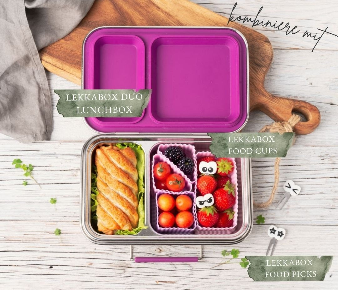 LEKKABOX - Bento Förmchen 2er Set Rosa/Flieder