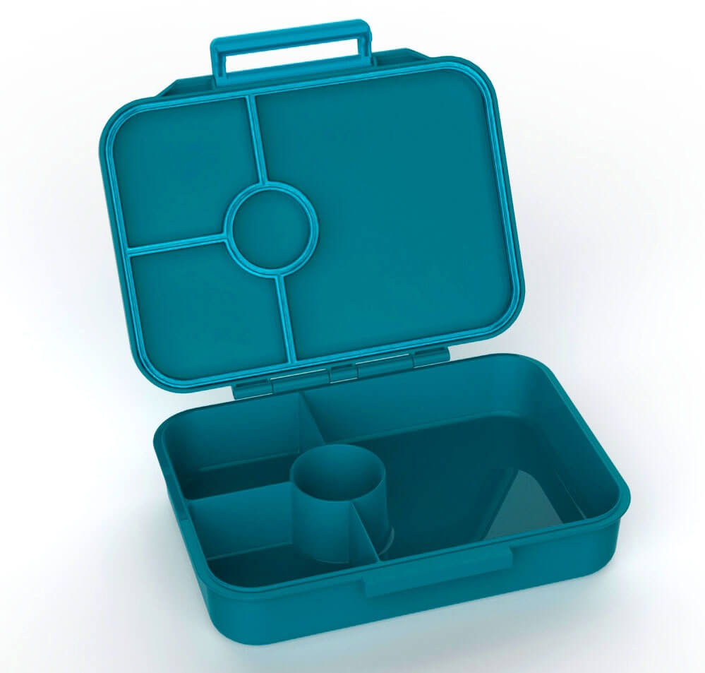 LEKKABOX - Classic Lunchbox Petrol mit 4 Fächern