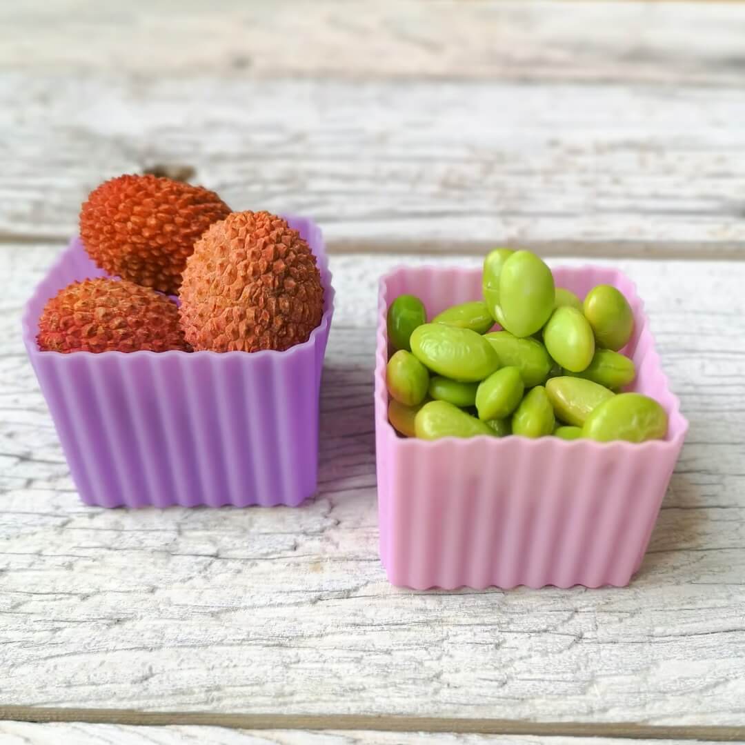 LEKKABOX - Bento Förmchen 4er Set Rosa/Flieder