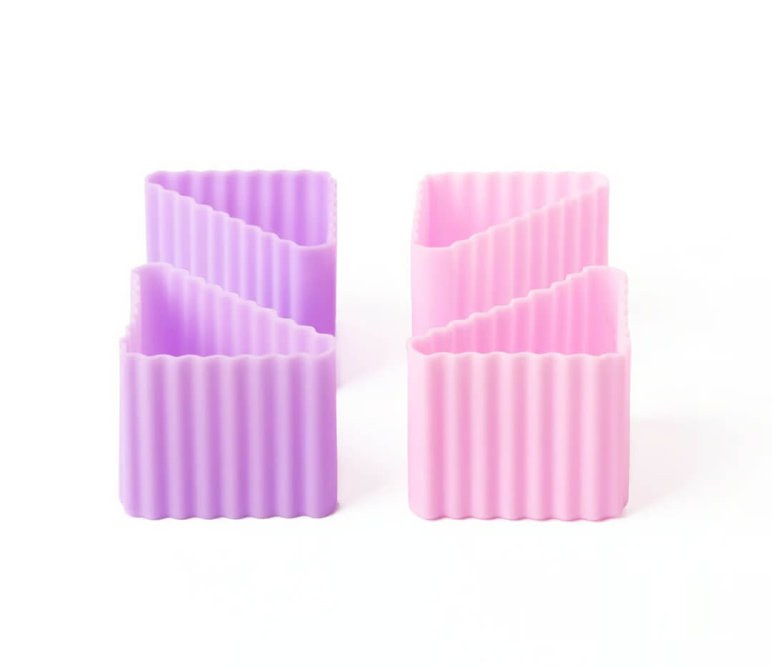 LEKKABOX - Bento Förmchen 4er Set Rosa/Flieder Triangle Cups
