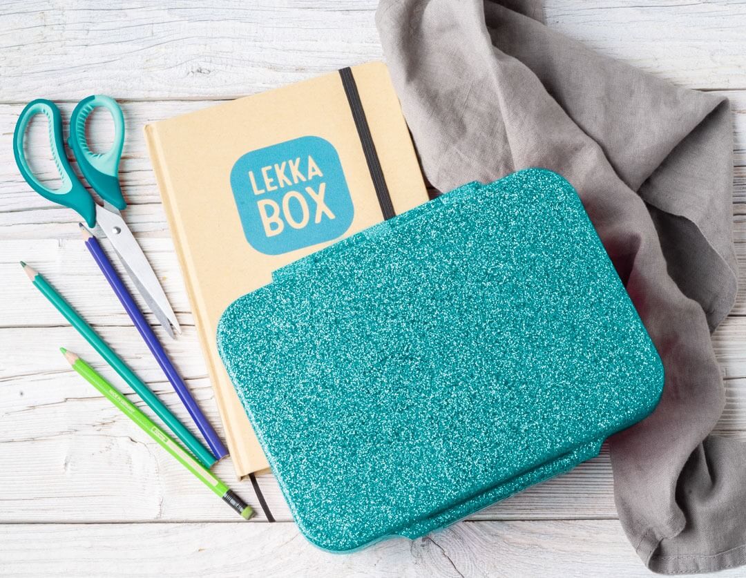 LEKKABOX - Glamour Lunchbox Aqua mit 4 Fächern