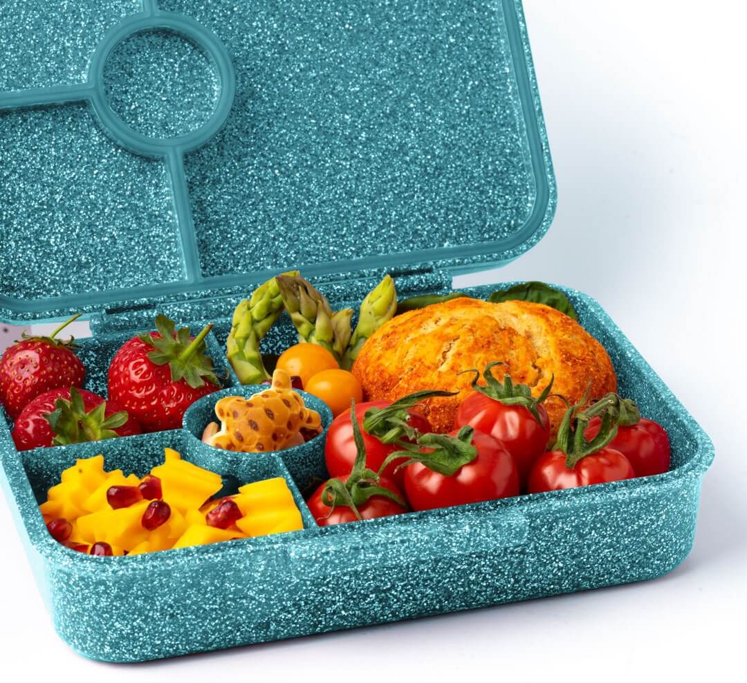 LEKKABOX - Glamour Lunchbox Aqua mit 4 Fächern