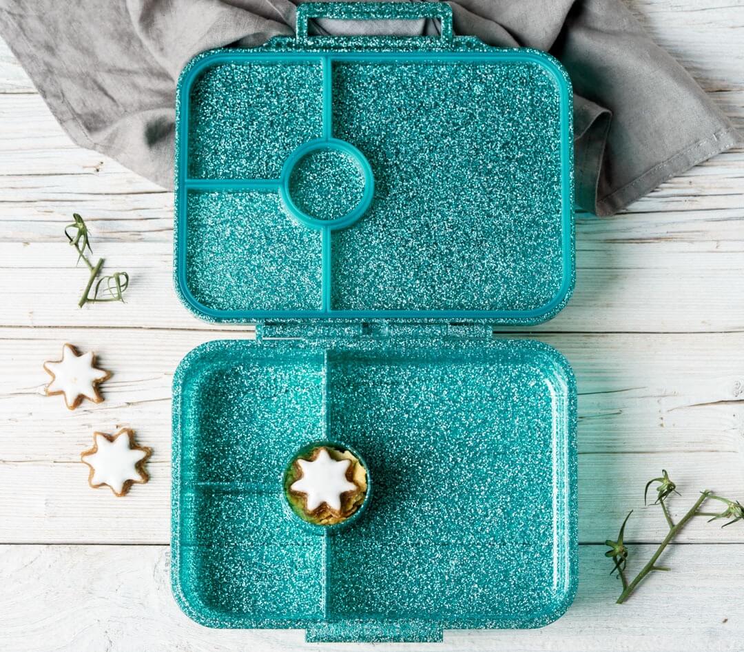 LEKKABOX - Glamour Lunchbox Aqua mit 4 Fächern