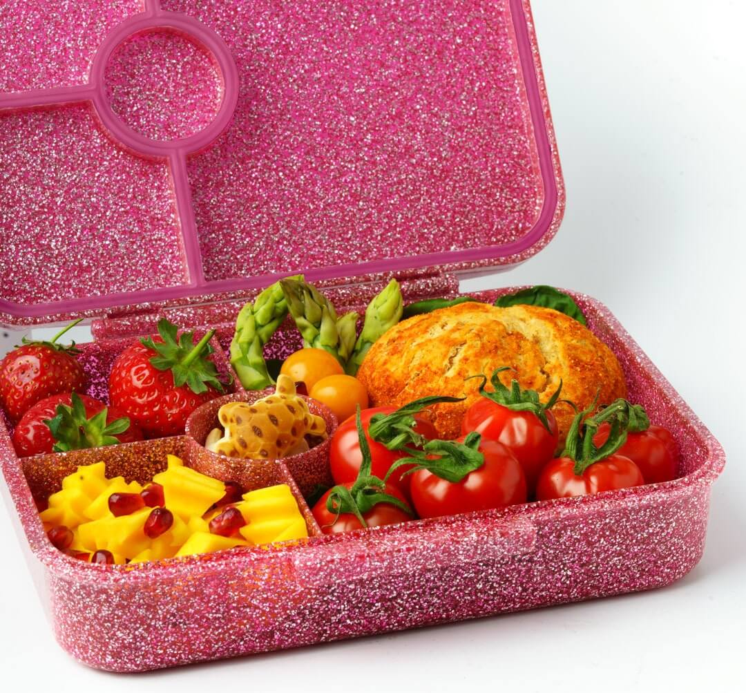 LEKKABOX - Glamour Lunchbox Pink mit 4 Fächern