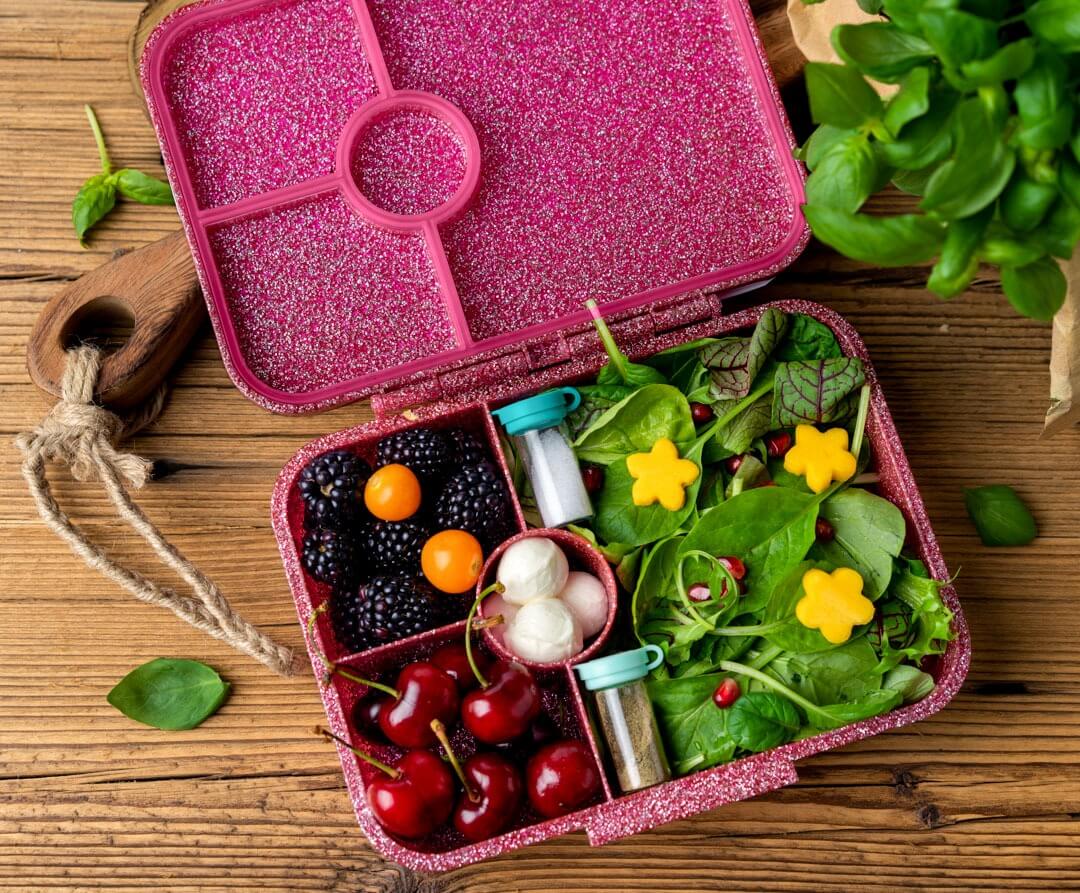 LEKKABOX - Glamour Lunchbox Pink mit 4 Fächern