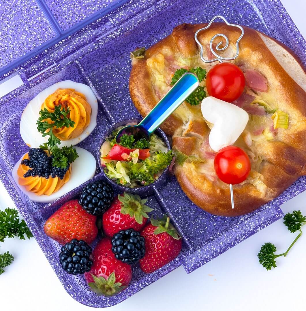 LEKKABOX - Glamour Lunchbox Purple mit 4 Fächern