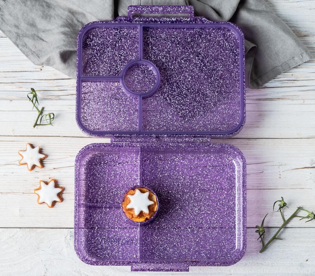 LEKKABOX - Glamour Lunchbox Purple mit 4 Fächern