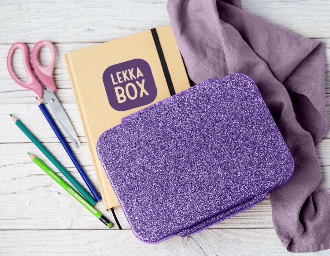 LEKKABOX - Glamour Lunchbox Purple mit 4 Fächern