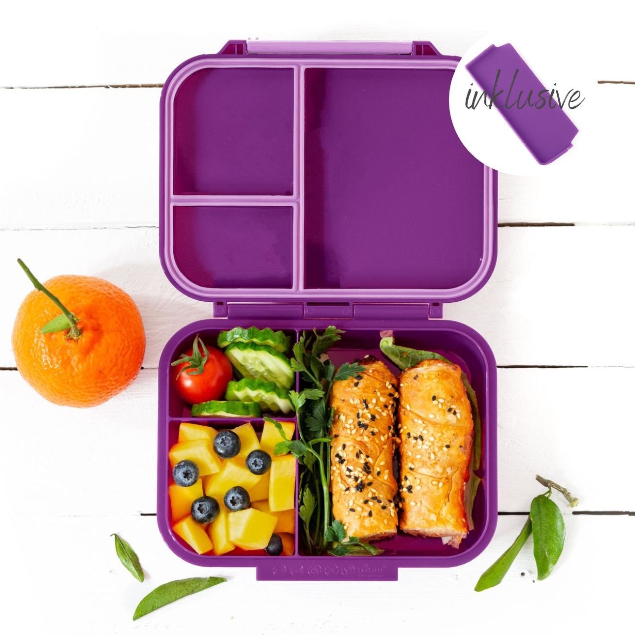 LEKKABOX - Mini Classic Lunchbox  mit 3 Fächern Lilac