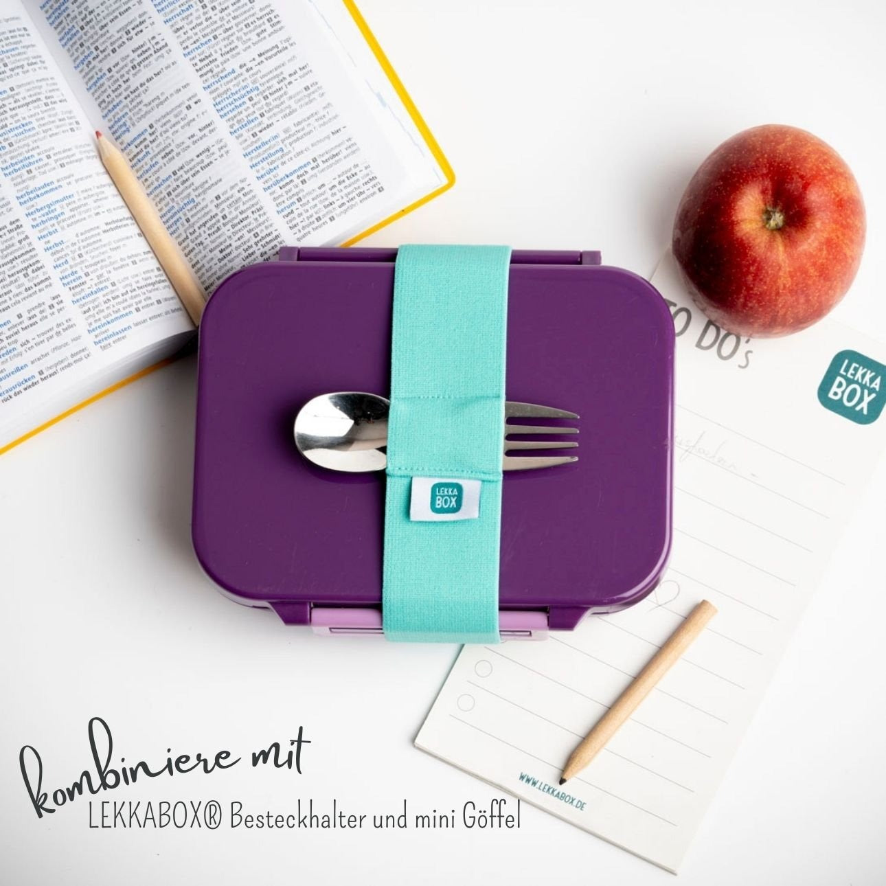 LEKKABOX - Mini Classic Lunchbox  mit 3 Fächern Lilac