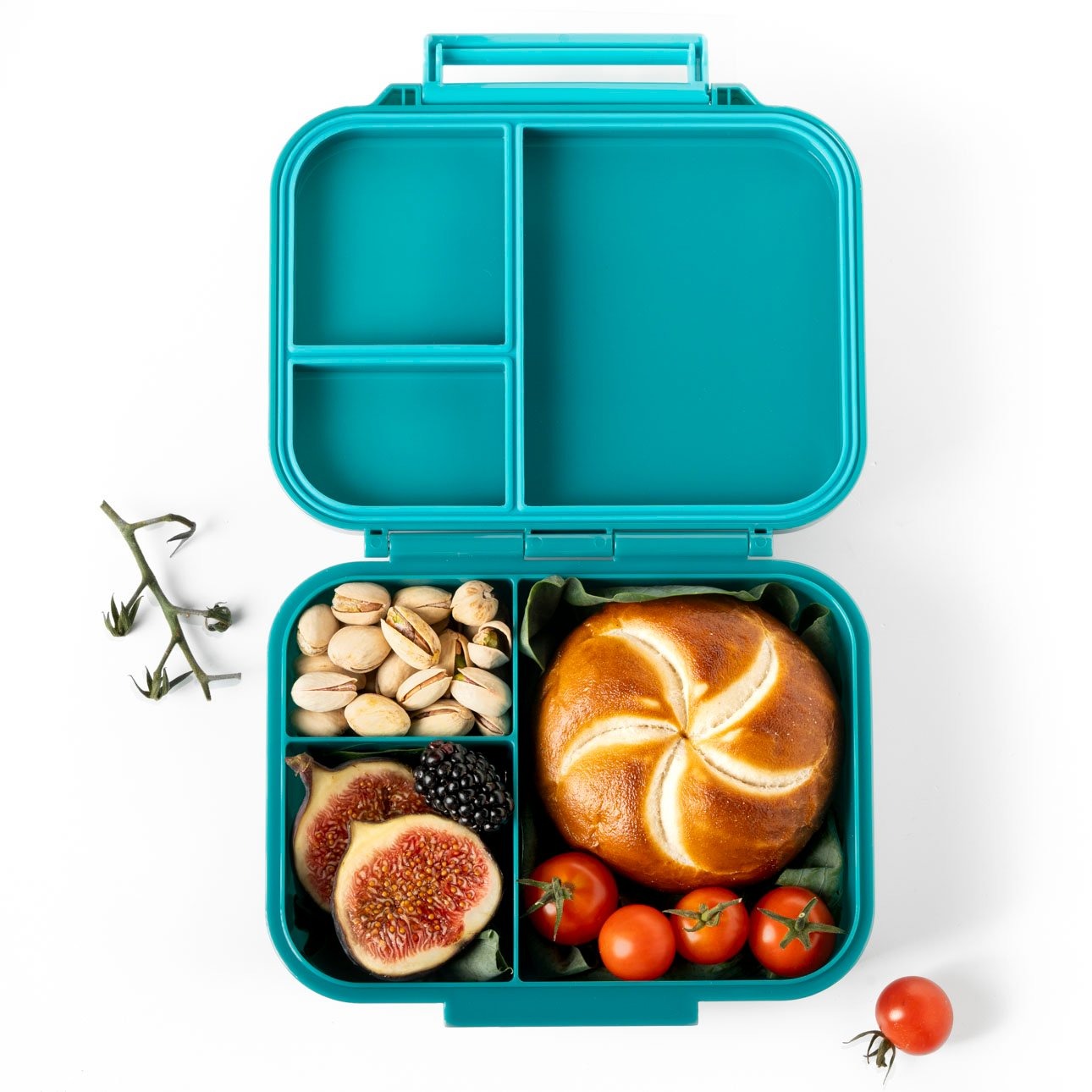 LEKKABOX - Mini Classic Lunchbox mit 3 Fächern Petrol