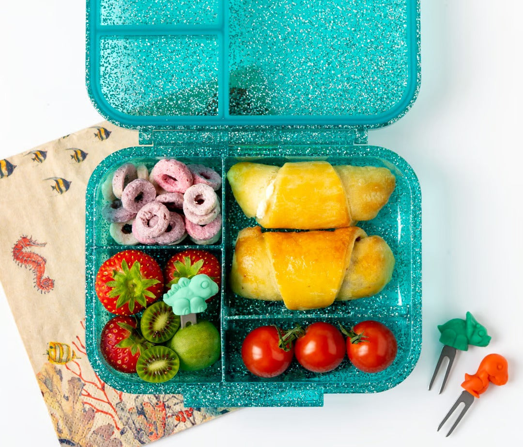 LEKKABOX - Mini-Glamour Lunchbox Aqua mit 3 Fächern