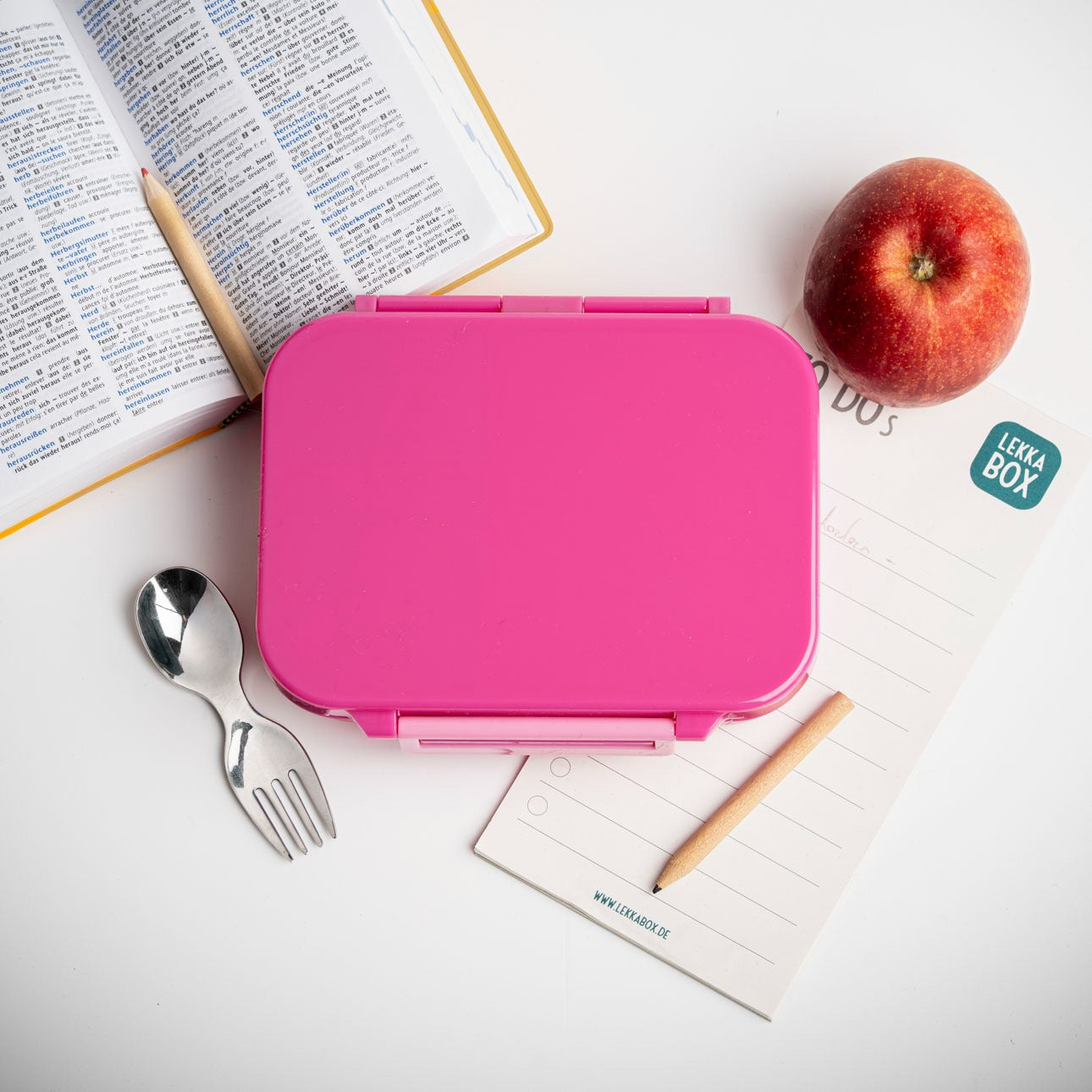LEKKABOX - Mini Classic Lunchbox mit 3 Fächern Berry