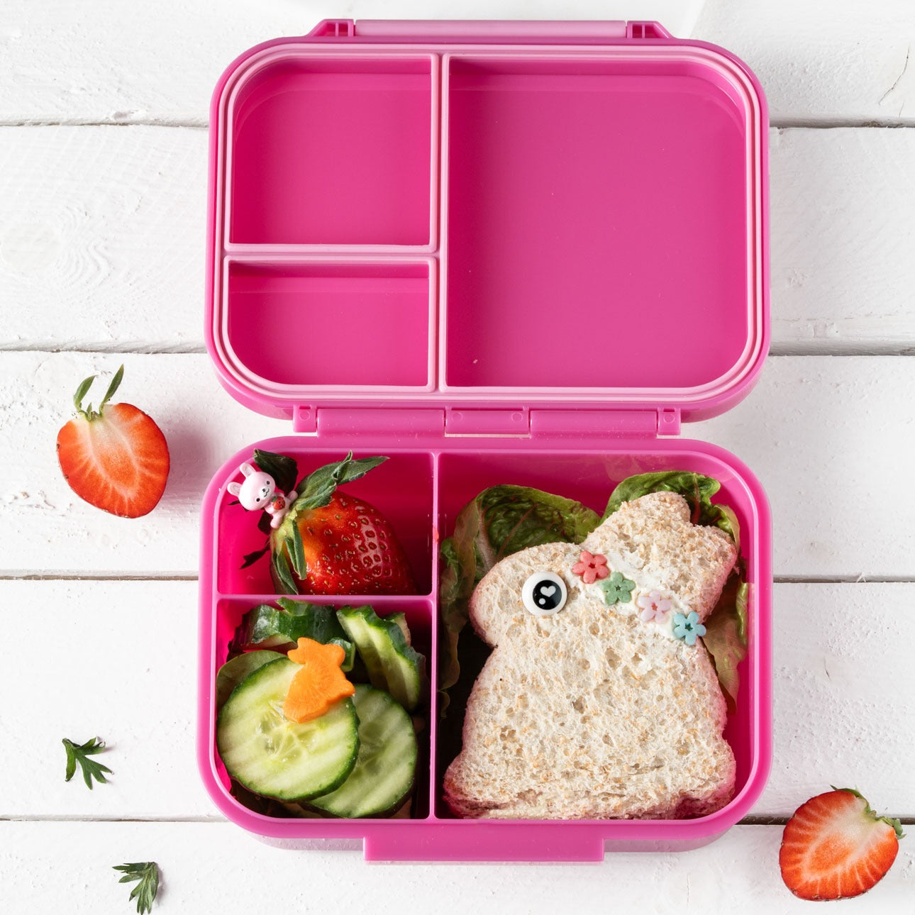 LEKKABOX - Mini Classic Lunchbox mit 3 Fächern Berry