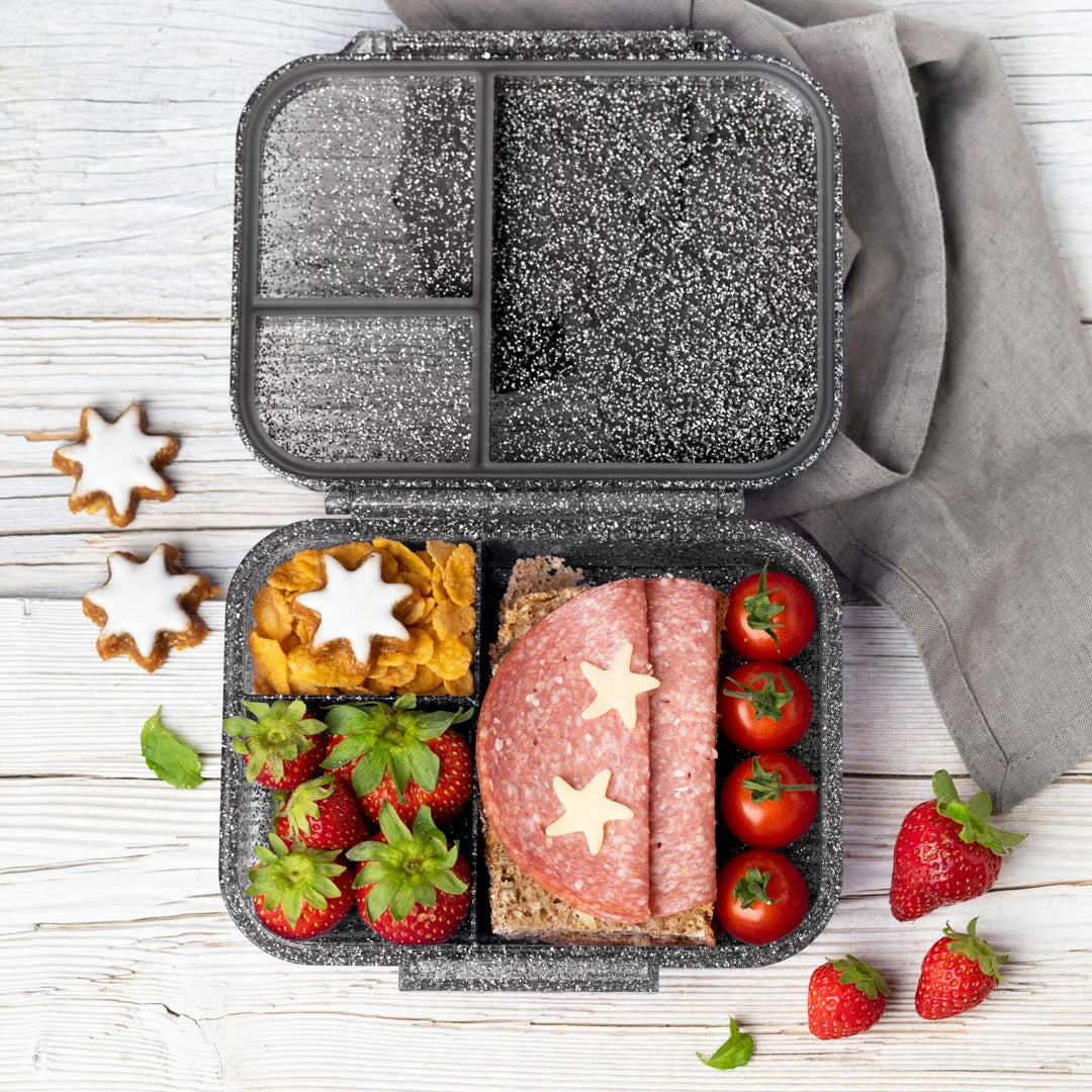 LEKKABOX - Mini-Glamour Lunchbox Black mit 3 Fächern