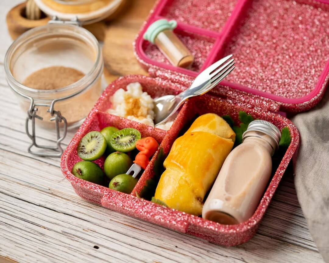 LEKKABOX - Mini-Glamour Lunchbox Pink mit 3 Fächern