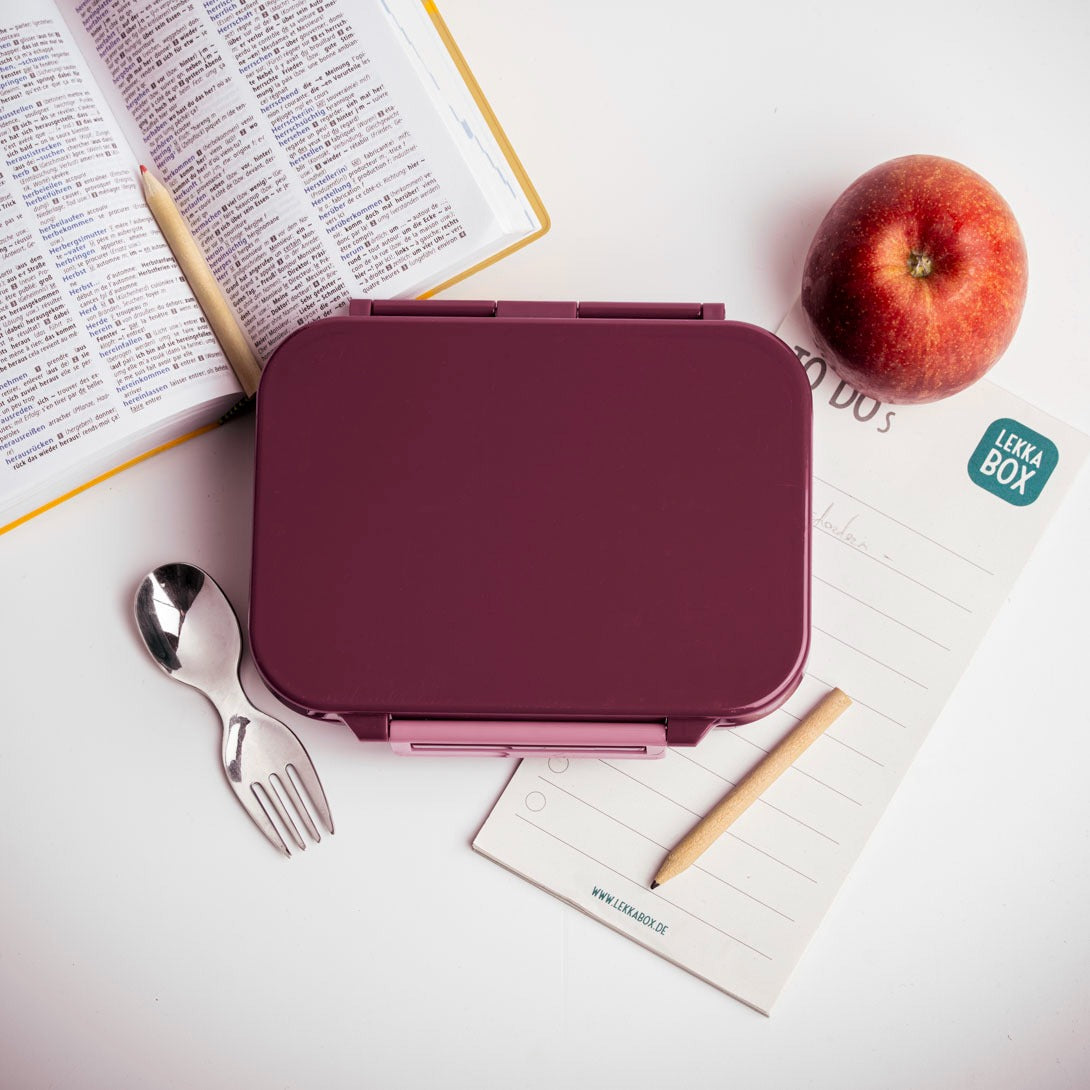 LEKKABOX - Mini Classic Lunchbox  mit 3 Fächern Plum