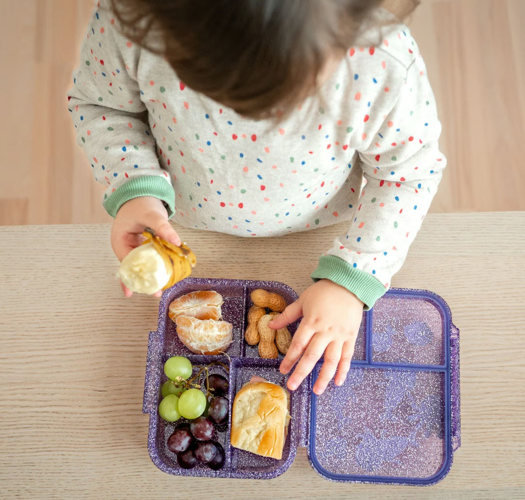 LEKKABOX - Mini-Glamour Lunchbox Purple mit 3 Fächern