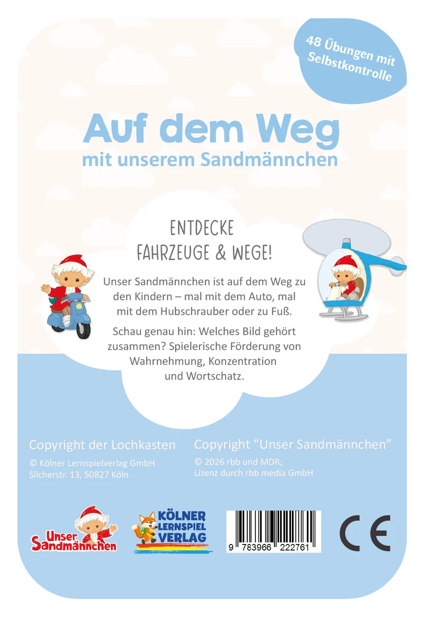 Kölner Lernspielverlag - Kartensatz Auf dem Weg Sandmännchen 2-3