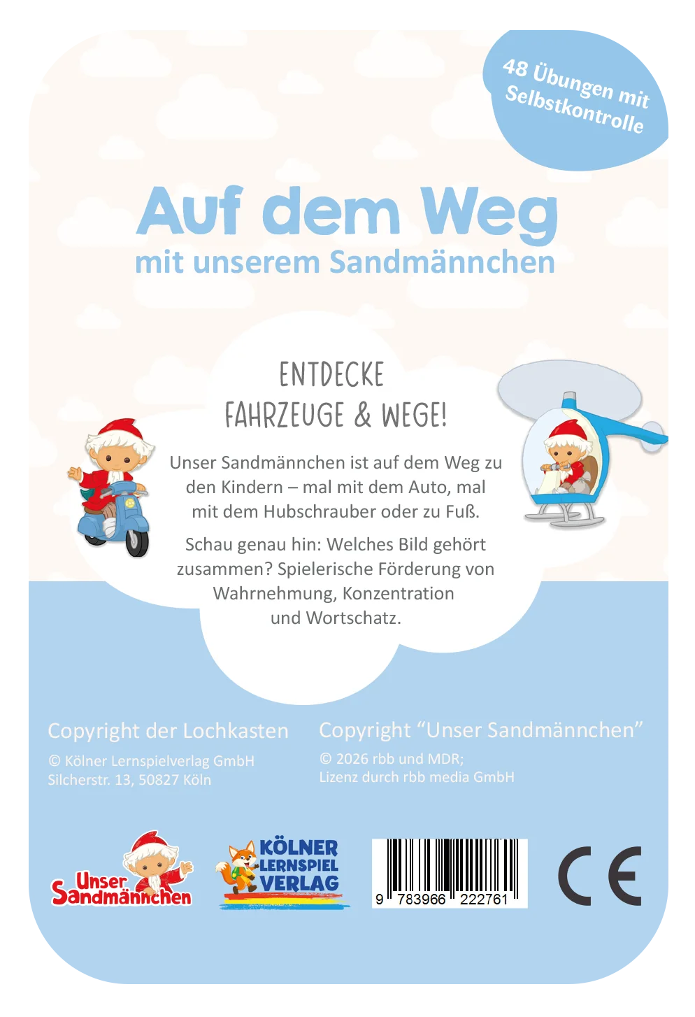 Kölner Lernspielverlag - Kartensatz Auf dem Weg Sandmännchen 2-3