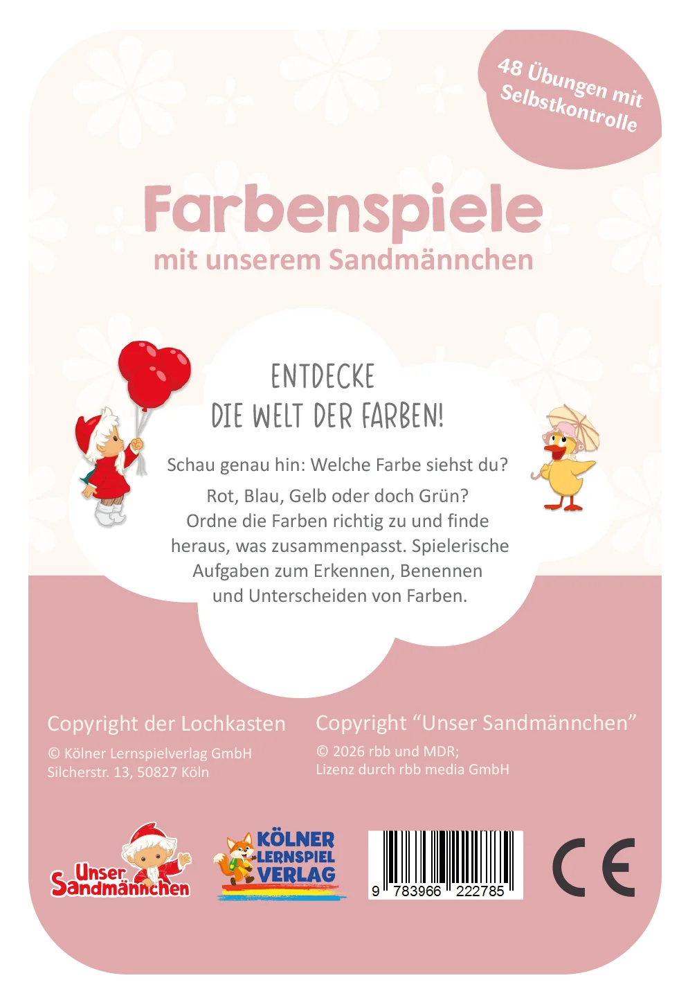 Kölner Lernspielverlag - Kartensatz Farbenspiele Sandmännchen 2-3