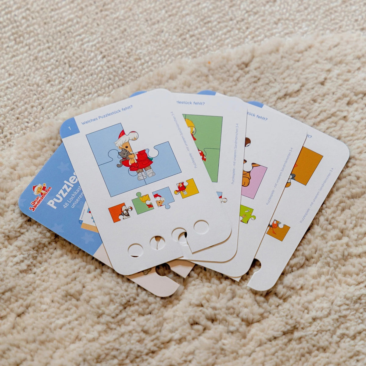 Kölner Lernspielverlag - Kartensatz Puzzlespiele Sandmännchen 3-4