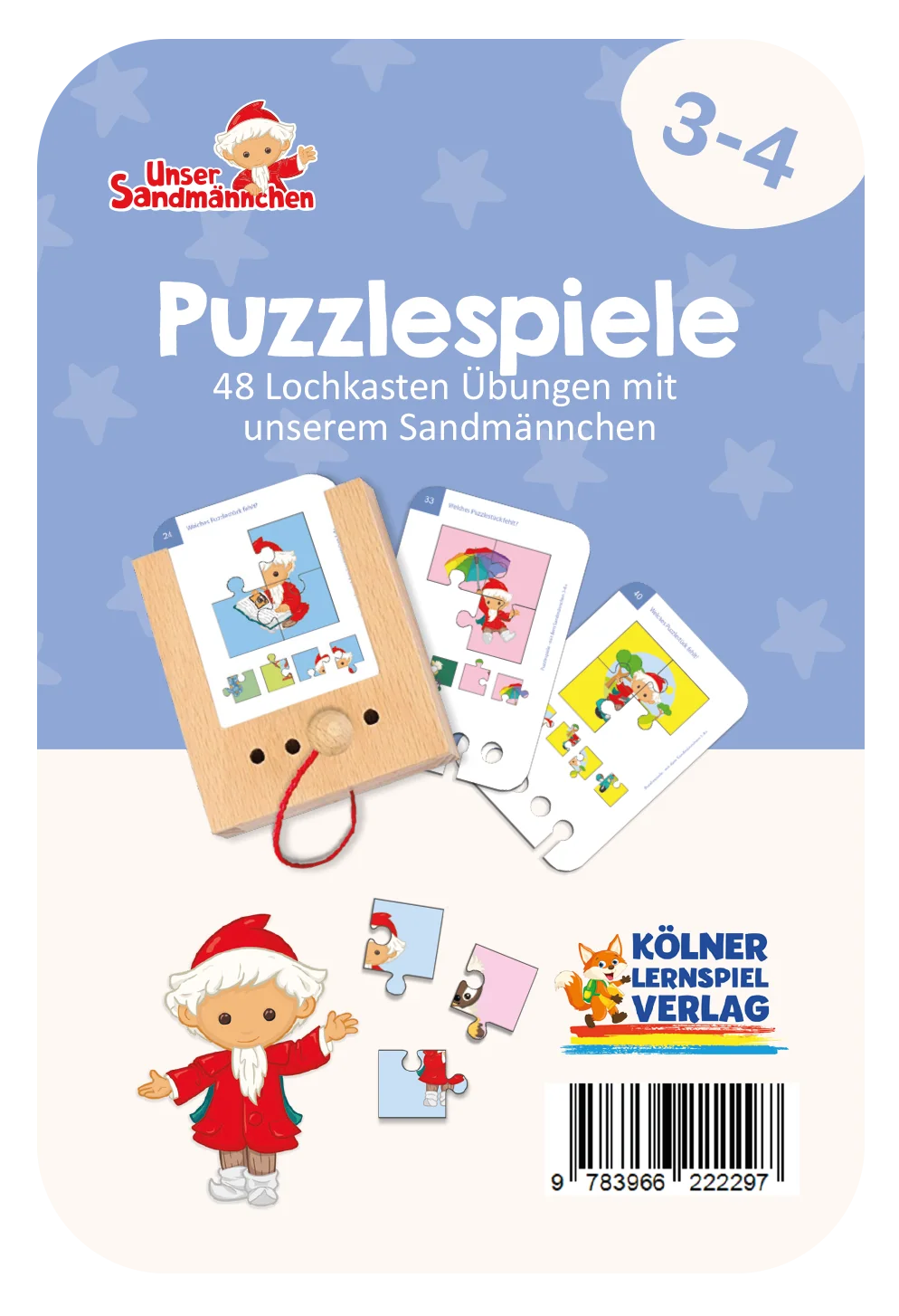 Kölner Lernspielverlag - Kartensatz Puzzlespiele Sandmännchen 3-4