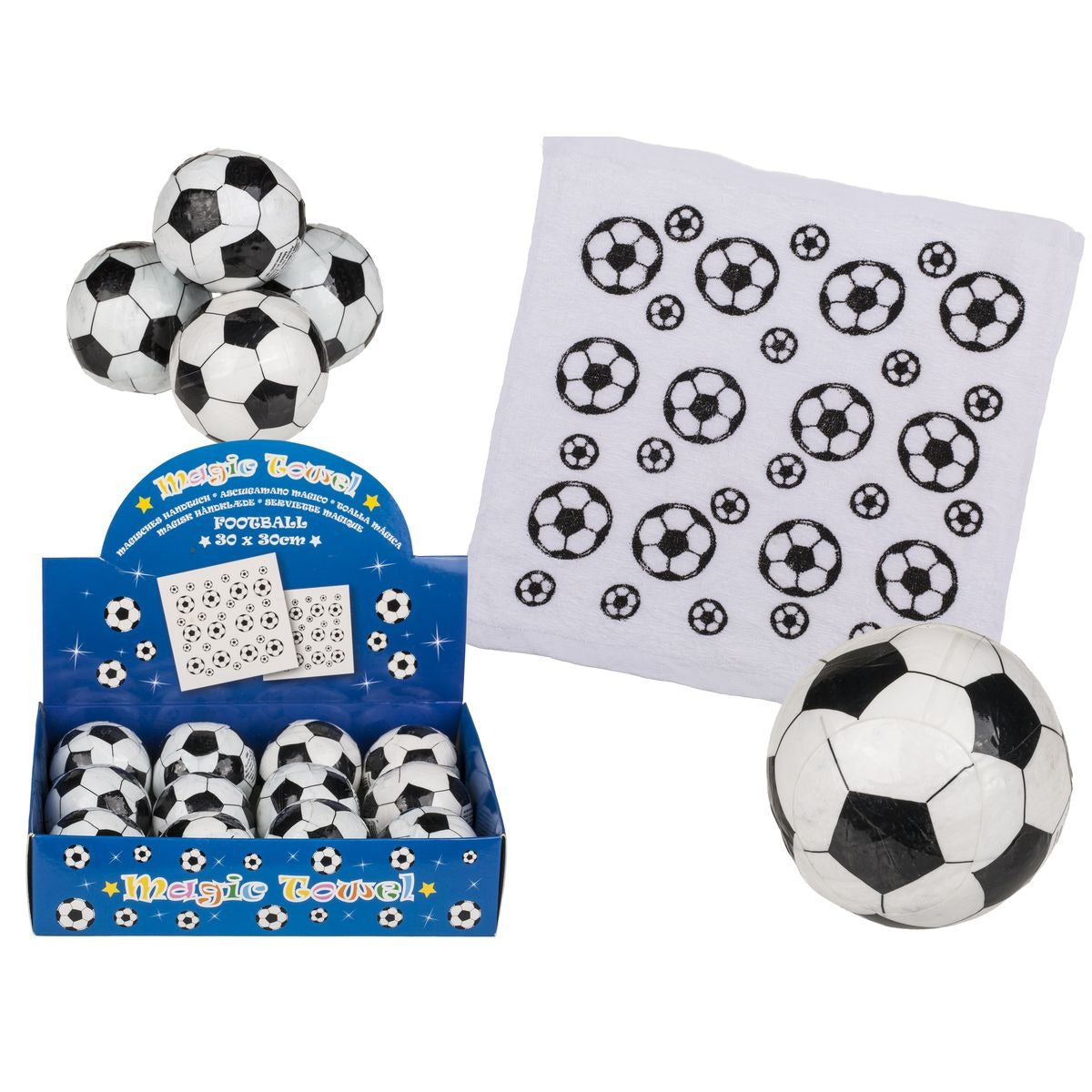 Out of the blue - Magisches Handtuch Fußball 30x30cm