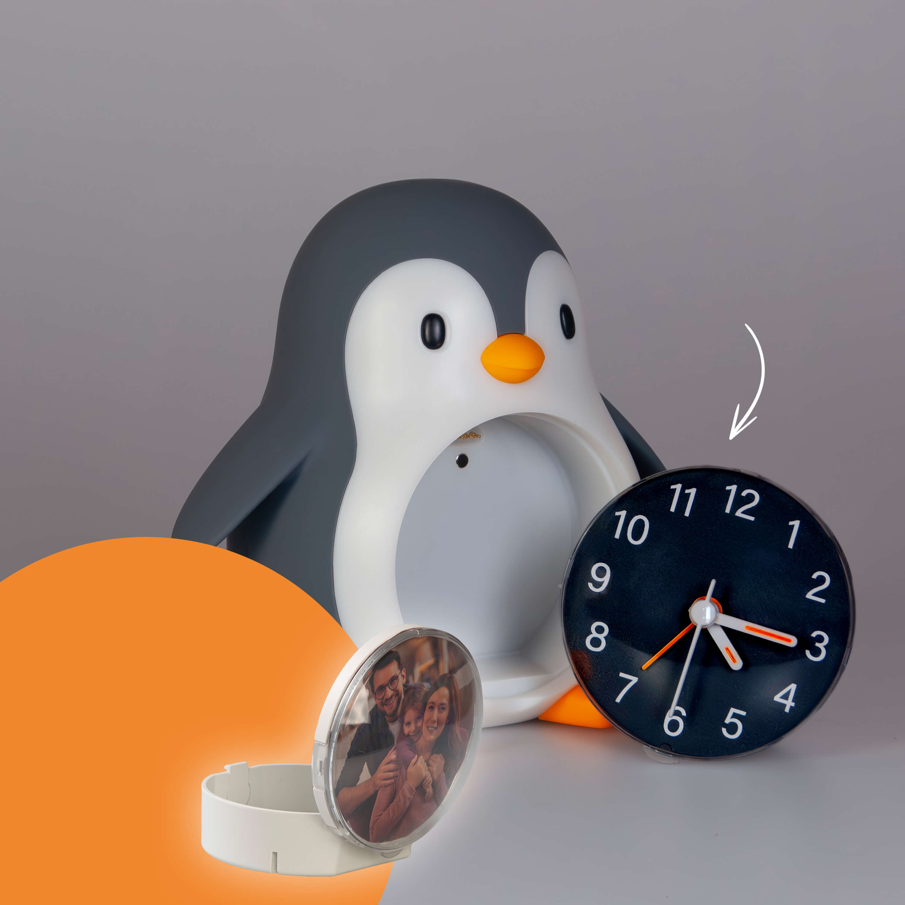 Mega Light - Nachtlicht und Uhr Pinguin Poppy