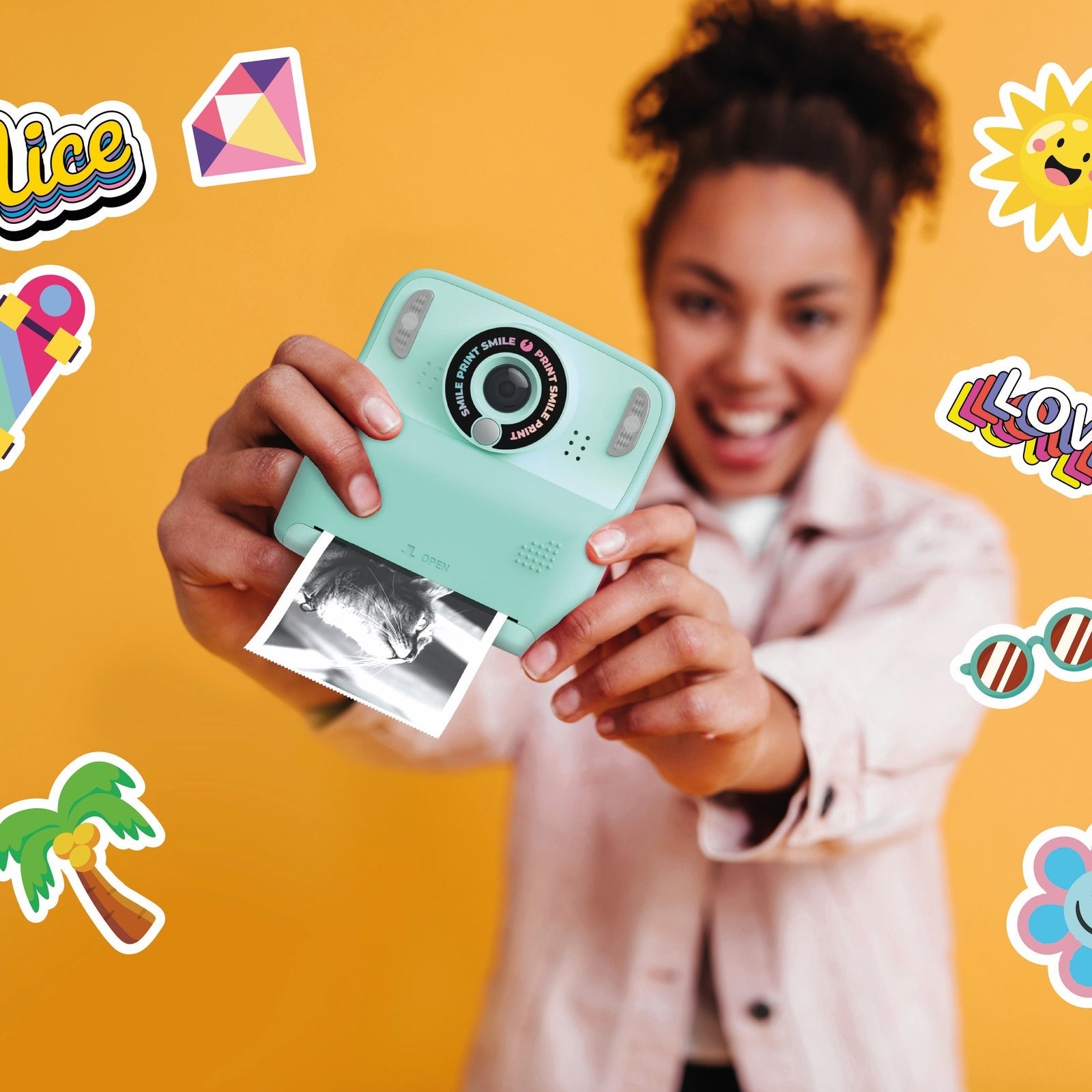 MOB - Kinderkamera mit Sofortdruck Pixiprint Turquoise