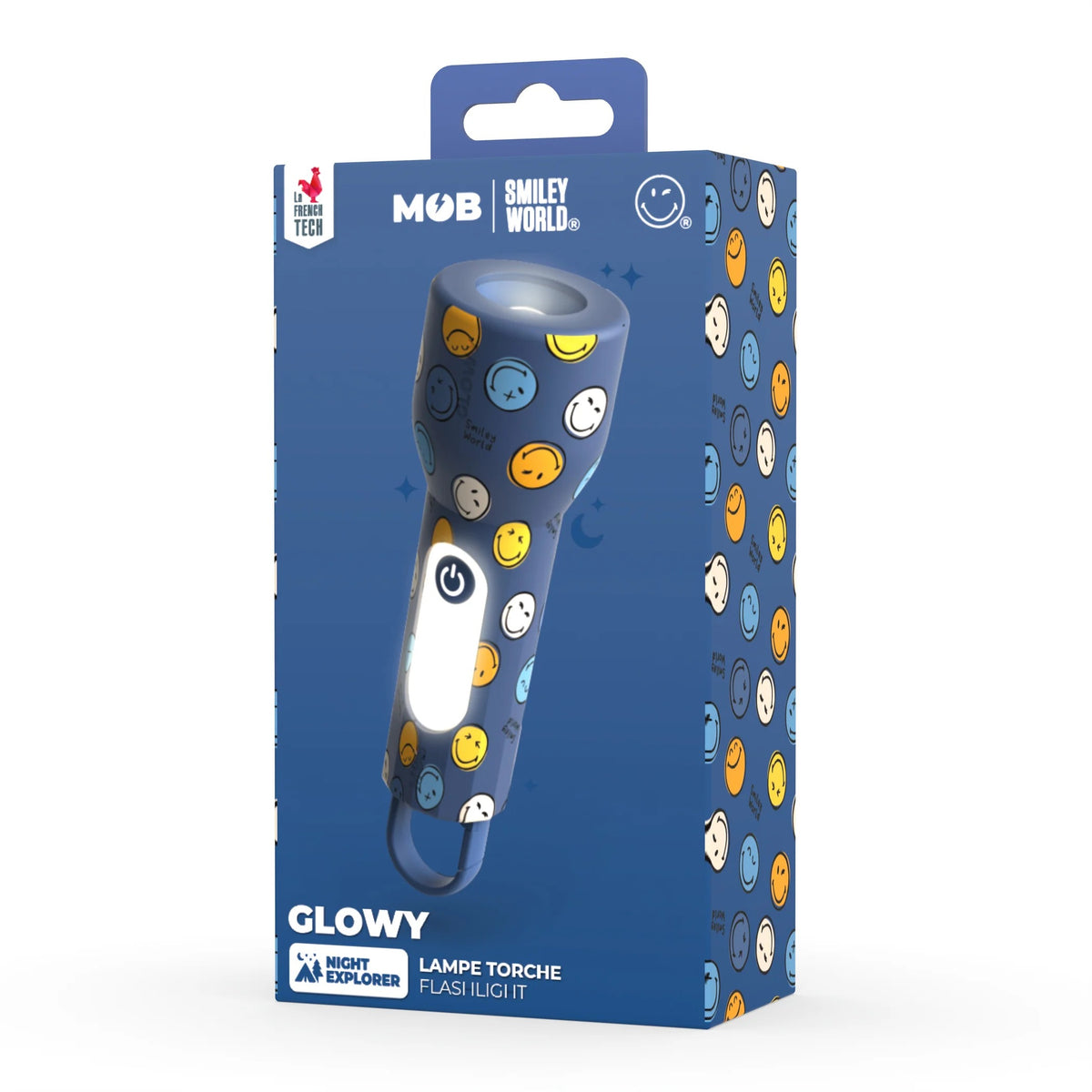 MOB - Taschenlampe Smiley Glowy Blau