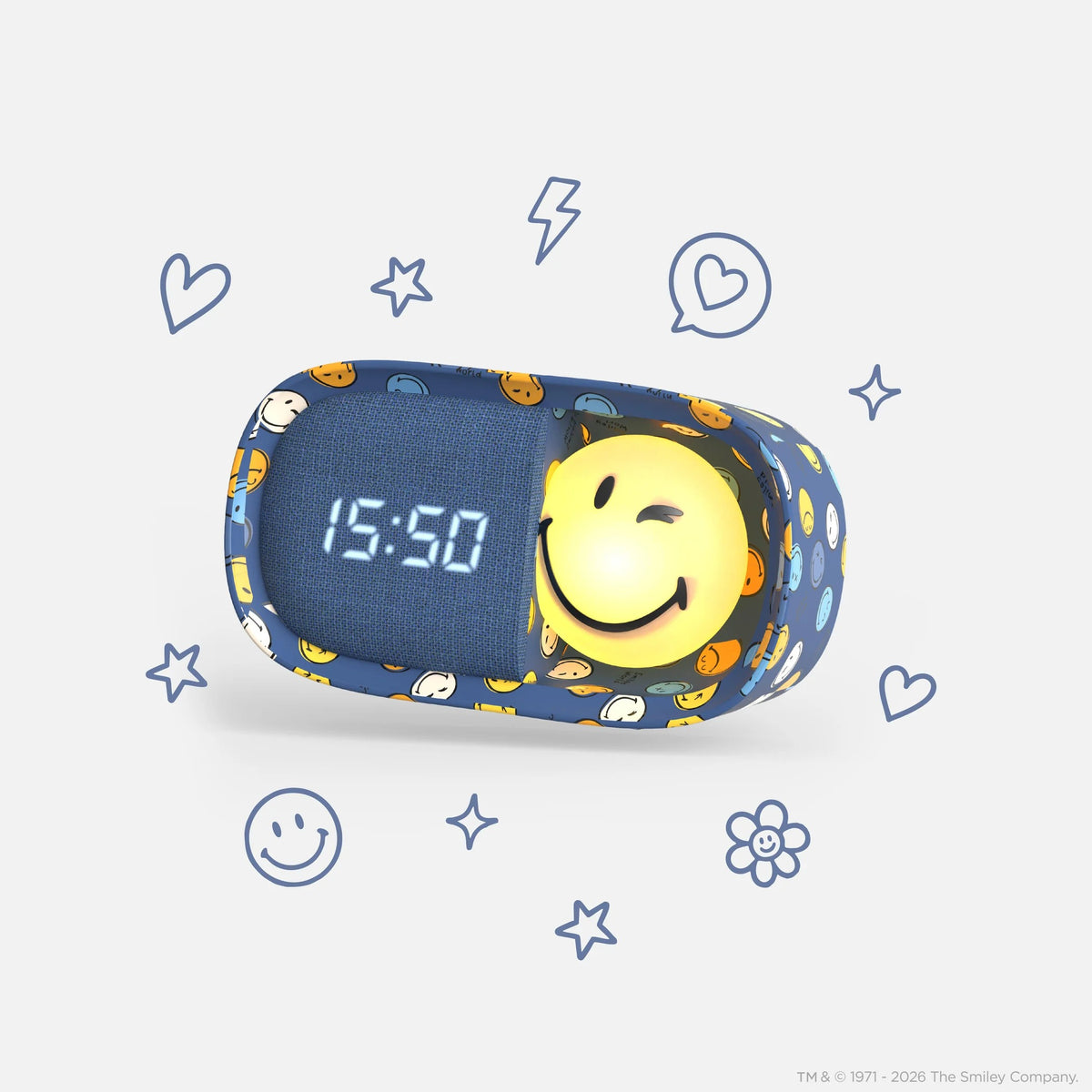 MOB - Wecker Dreamy Clock Smiley Blau