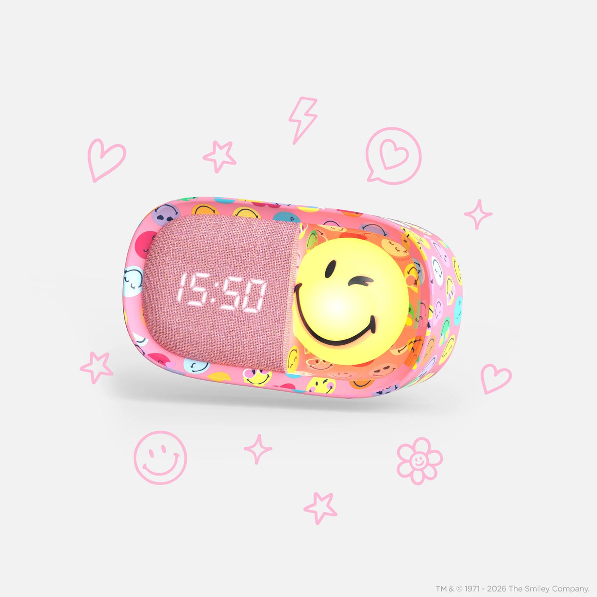 MOB - Wecker Dreamy Clock Smiley Pink