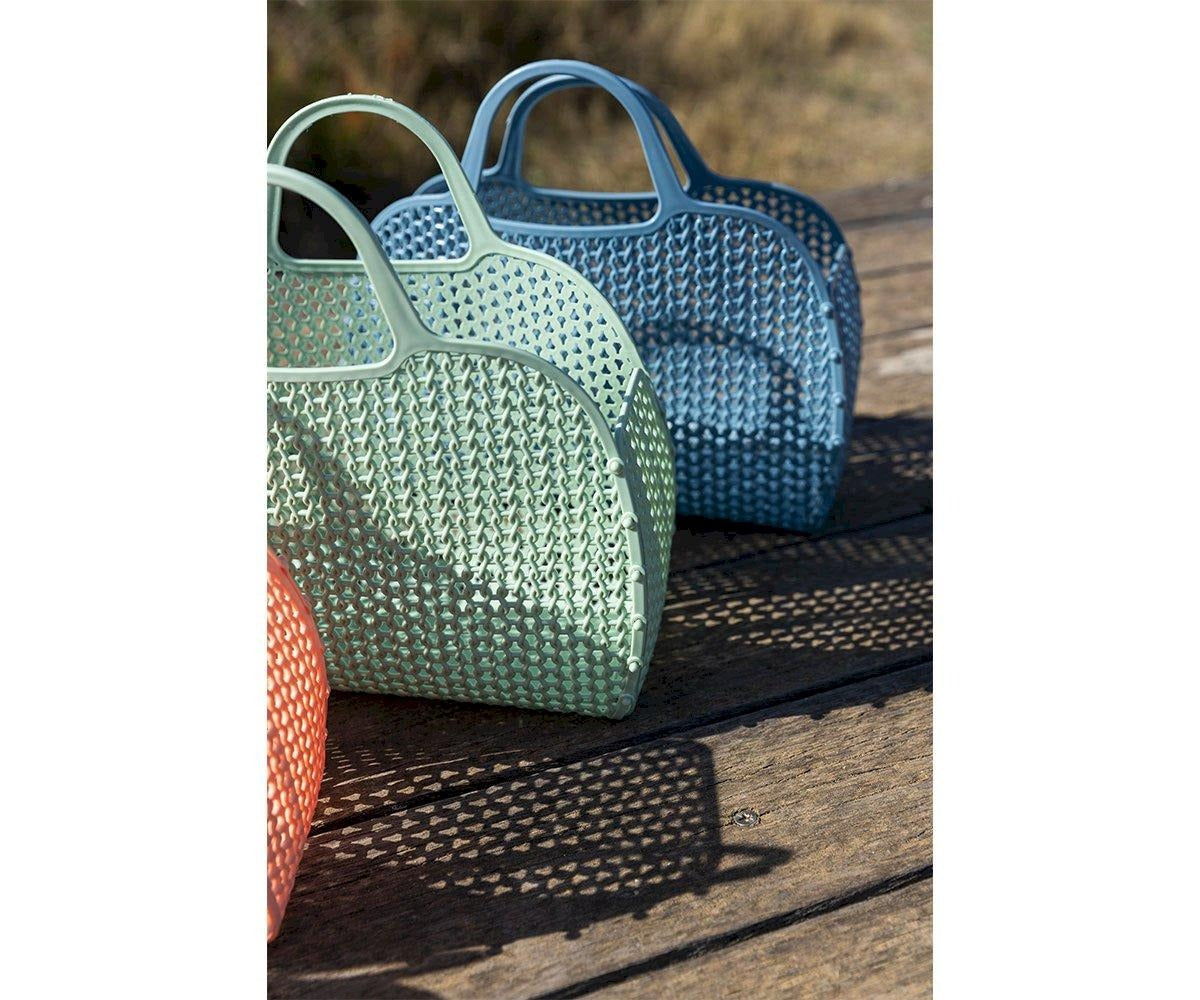 Monneka - Korbtasche Retro Blau