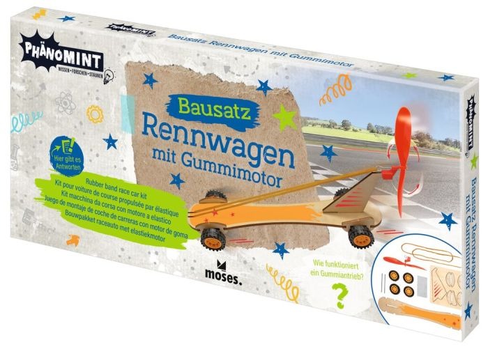 moses - PhänoMINT Bausatz Rennwagen Gummimotor