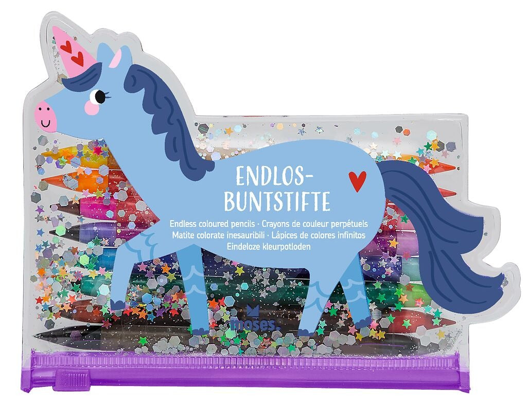 moses - Endlos-Buntstifte mit 16 Farben Einhorn Edition