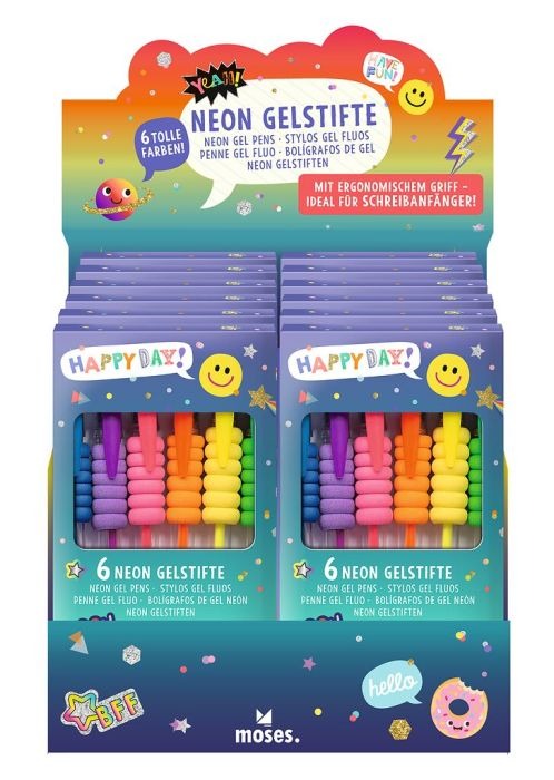 moses - Happy Day Neon Gelstifte 6er Set
