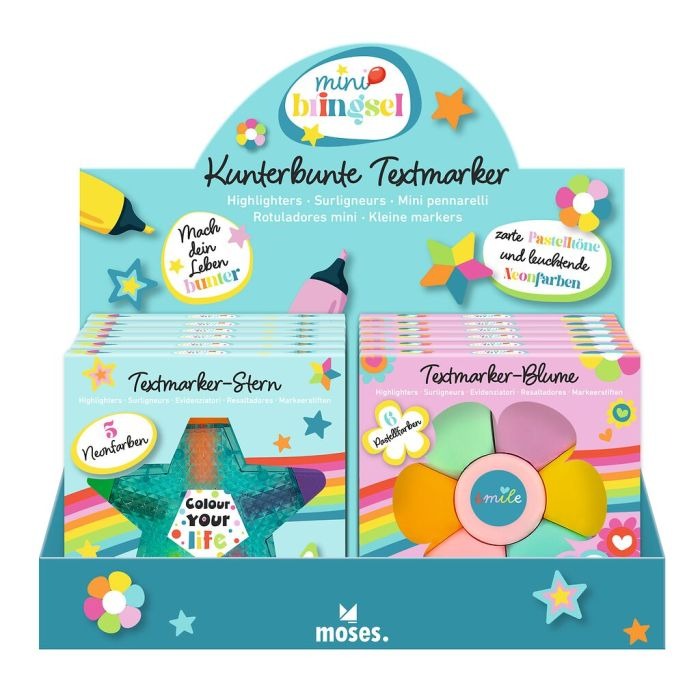 moses - Mini-Bringsel Textmarker Stern und Blume